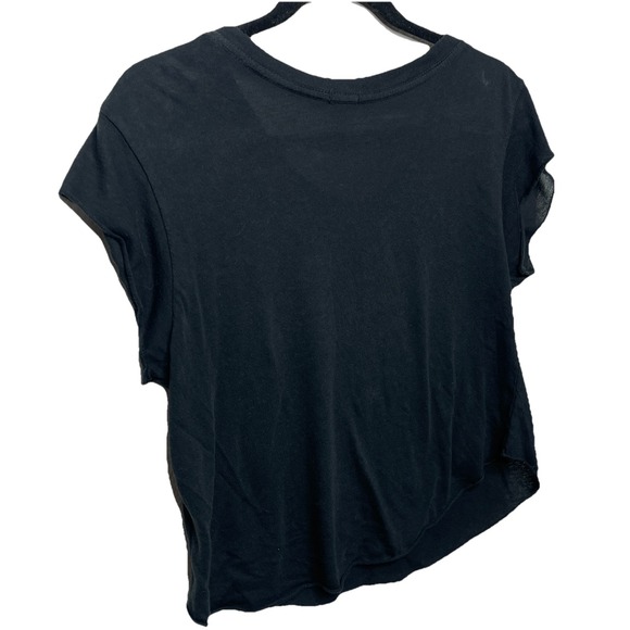 John Galt‎ Brandy Melville Black Tee Embroidered Stars Moon Crying Boho Face OS - Picture 6 of 8